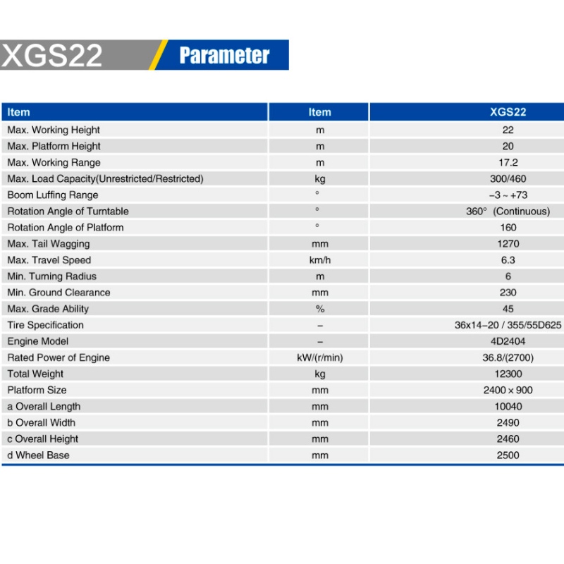 伸縮ブームリフトXGS22